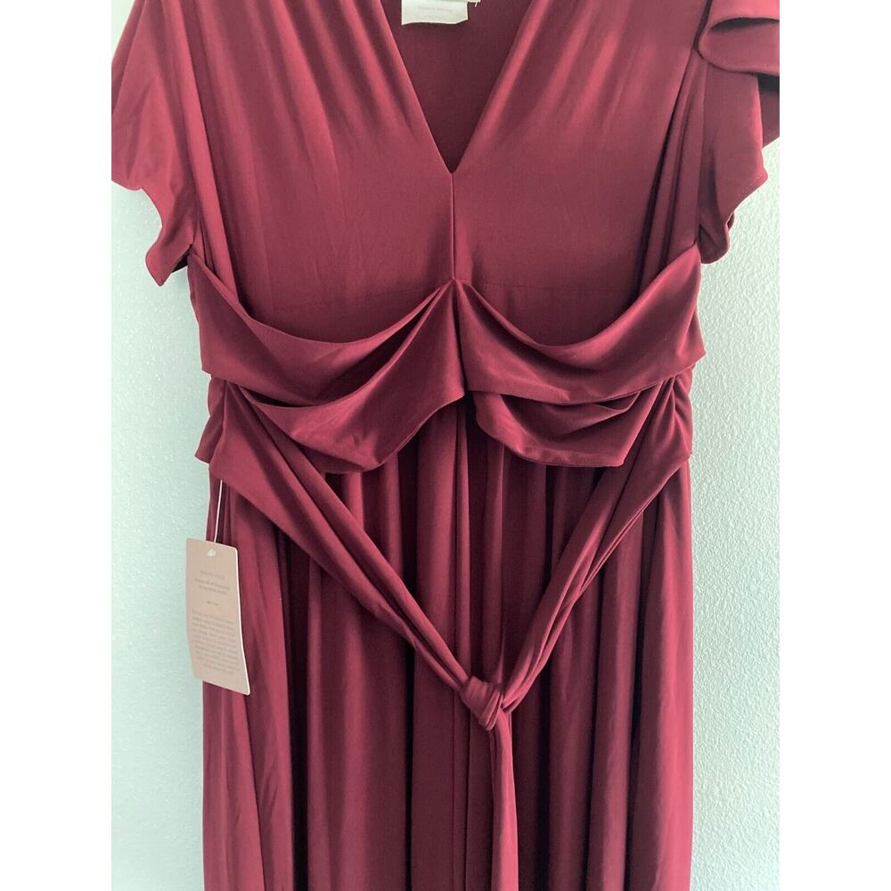 BHLDN Dress Mendoza Maxi Red Burgundy Women 14‎ Formal Wedding Holiday Modest - Picture 5 of 15